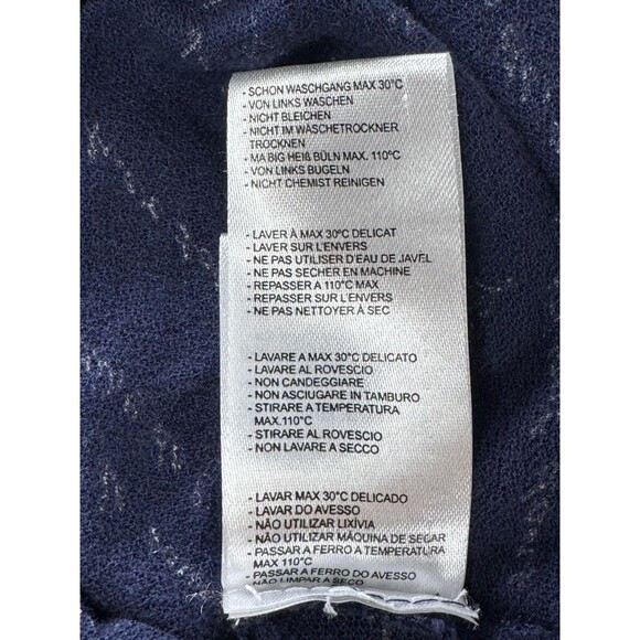 Nice Things Paloma S Anthropologie Top Womens Small Navy White French Script - Picture 14 of 14